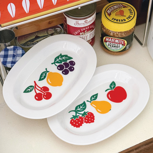 커먼키친 [Fruit mini] 레트로 후르츠 미니 오벌 플레이트 (2color)