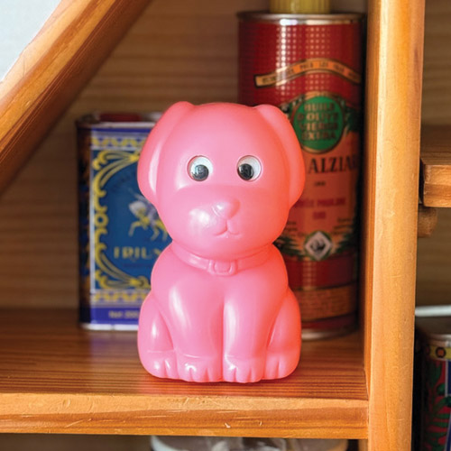 Retro pink dog